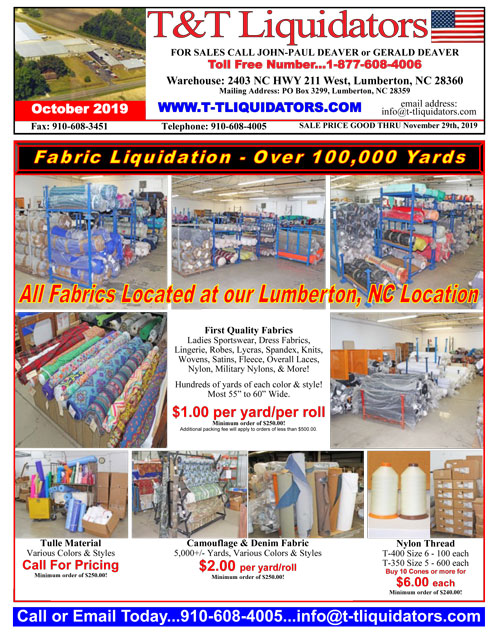 Current Liquidations and Inventory Sales Flyer