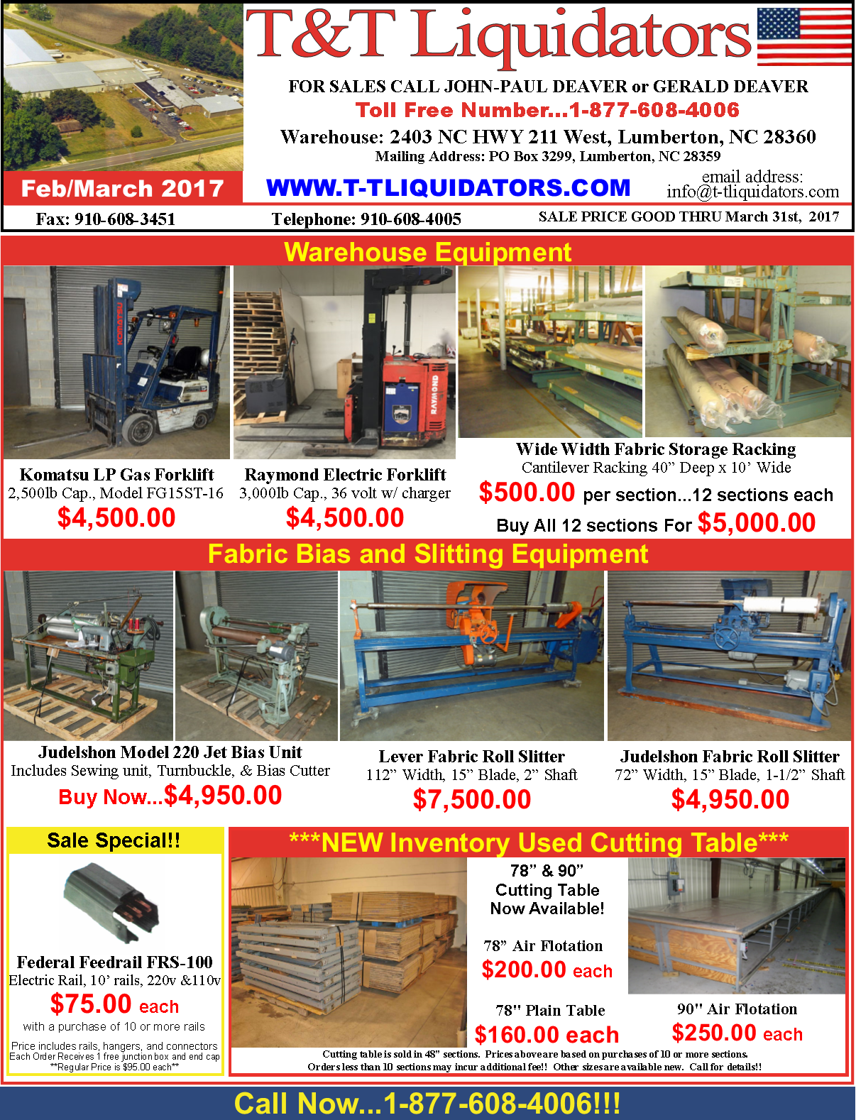 Current Liquidations and Inventory Sales Flyer